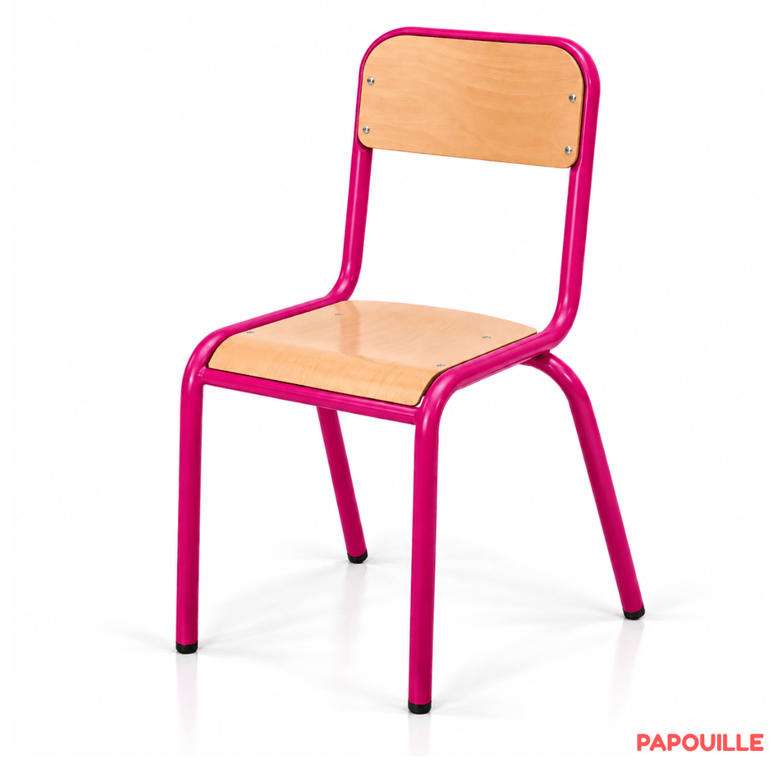 Chaise scolaire en bois H38 cm - T4 - Fuchsia