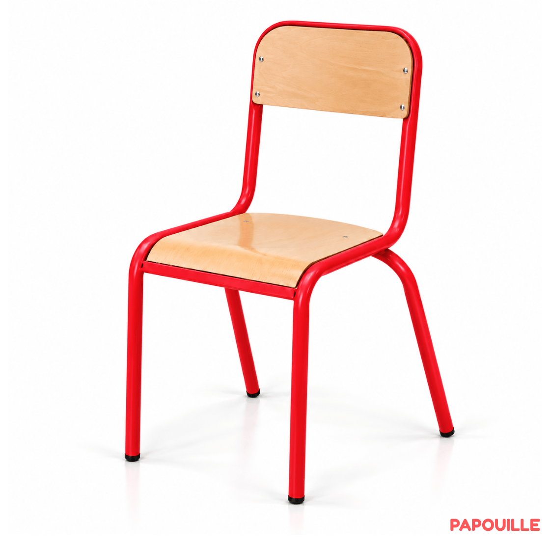 Chaise scolaire en bois H38 cm - T4 - Rouge