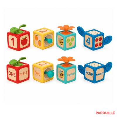 Jouets - Hochets et Jouets Sensoriels - Cubes sensoriels - Lot de 4