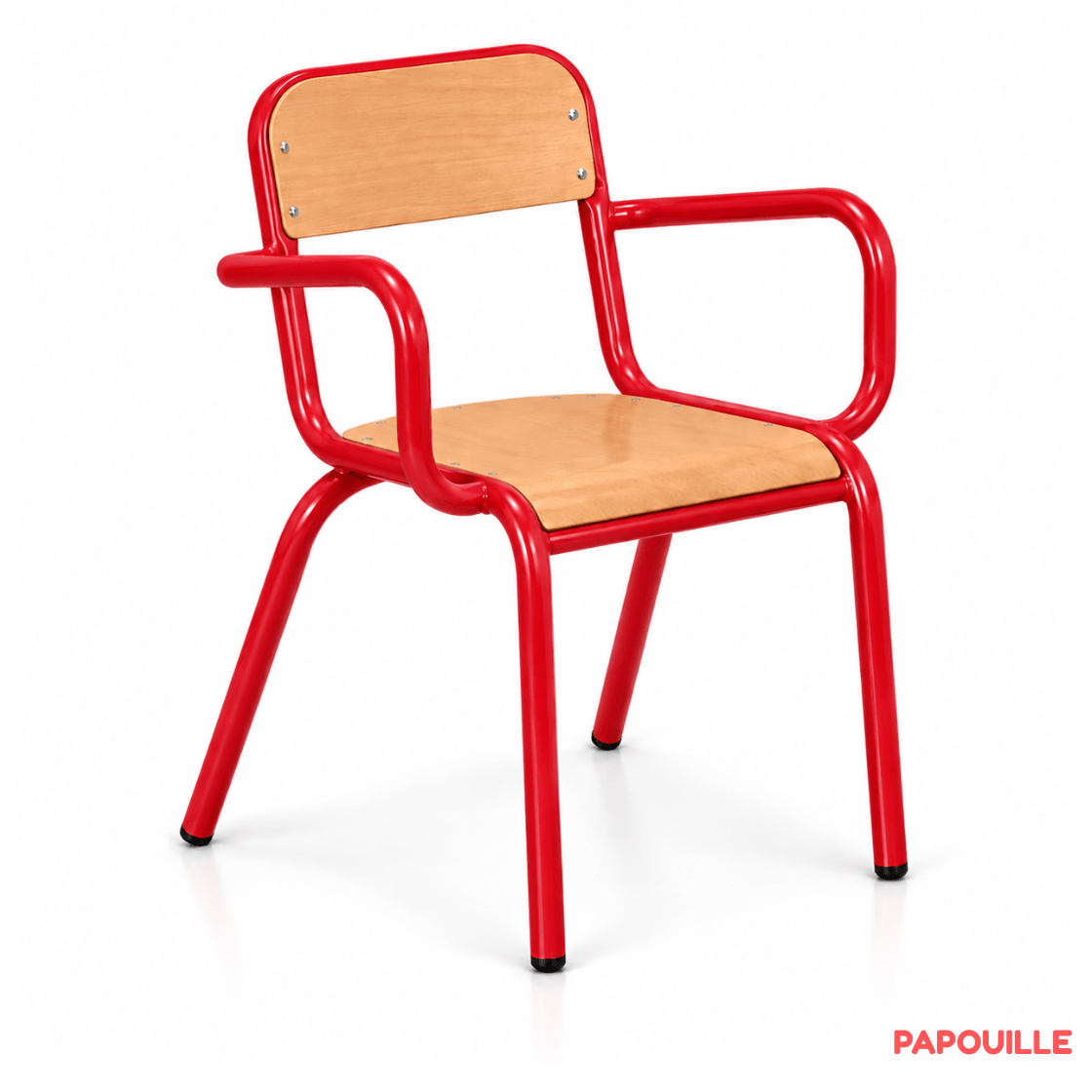 Fauteuil en bois adulte - H 46 cm T6 - Rouge