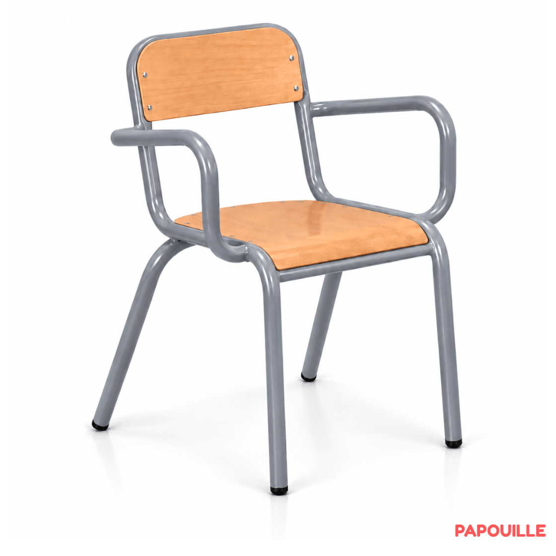 Fauteuil en bois adulte - H 46 cm T6 - Gris