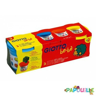 Jeux - Loisirs Créatifs  - 3 pâtes à modeler naturelle BLEU ROUGE JAUNE