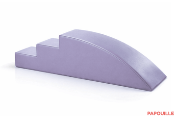 Motricité - Module de Motricité Bébé - Module petit toboggan incurve 3 marches en mousse pvc h.23 parme