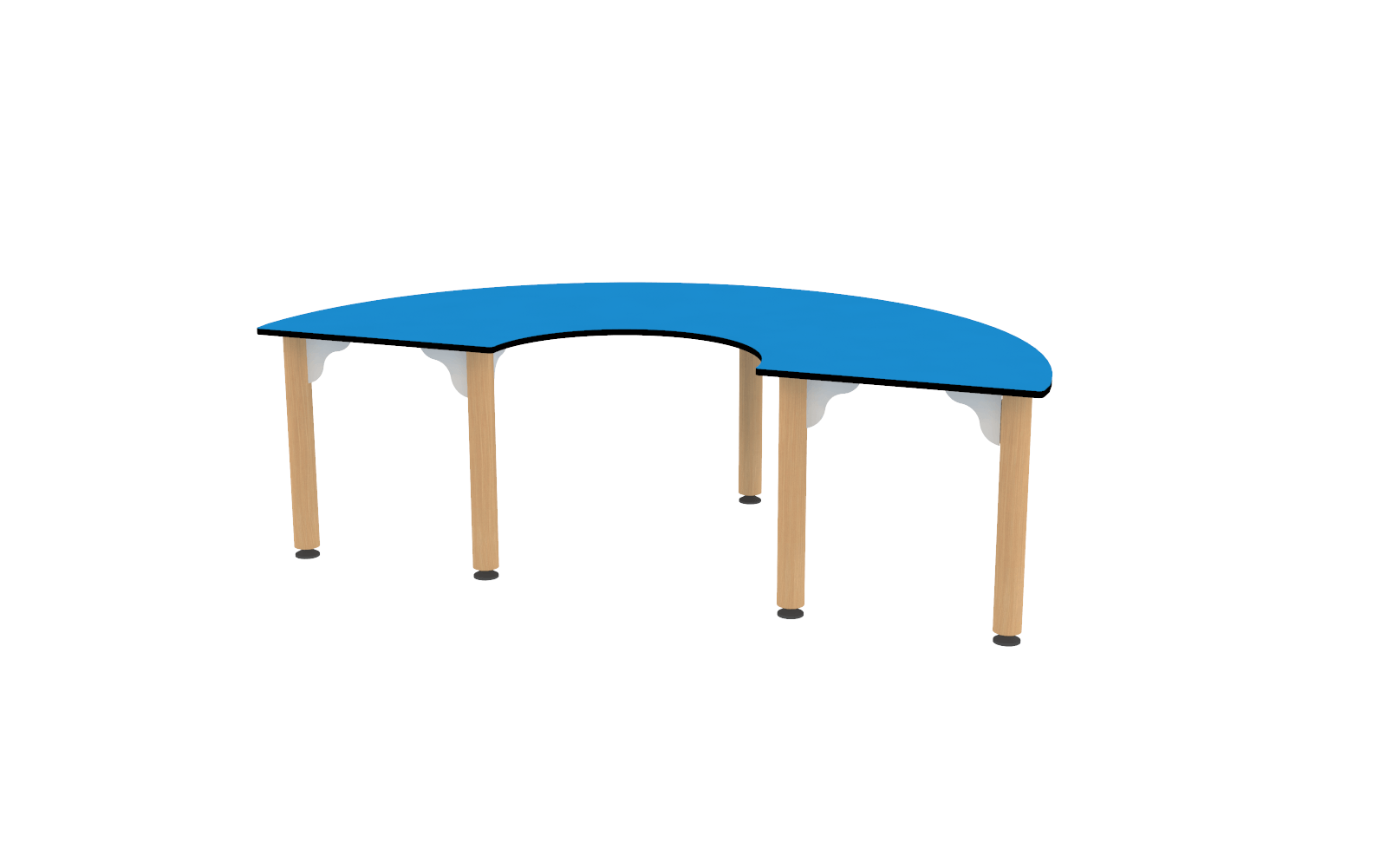 Table demi lune réglable 150 x 75cm - T00 - T2 - Bleu