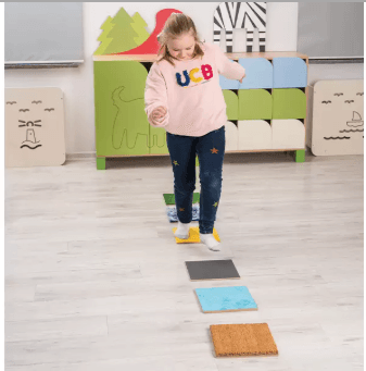 Motricité - Eveil Sensoriels et Tactiles - Tapis sensoriel - 6 dalles
