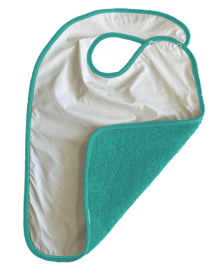 Repas - Bavoir - Bavoir à pression dos imperméable - 30 x 40 cm - Turquoise