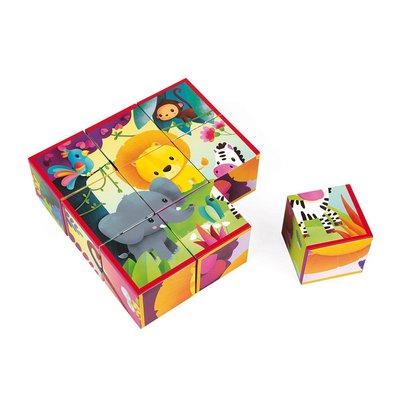 Jeux - Jeux Éducatifs et Puzzle - Kubkid - animaux de la jungle - 9 cubes
