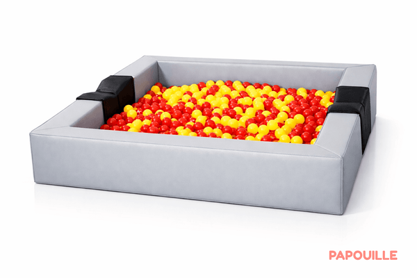 Motricité - Piscine à balles - Piscine à balles en mousse revêtement pvc avec extension (complète) gris
