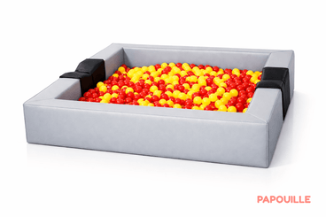 Motricité - Piscine à balles - Piscine à balles en mousse revêtement pvc avec extension (complète) gris