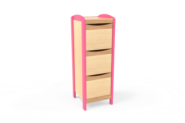 Mobilier - Meuble de rangement scolaire - Meuble de rangement en colonne avec portes framboise