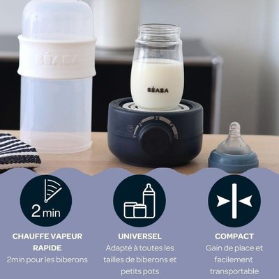 Repas - Chauffe biberon et stérilisation - Baby milk second grey : chauffe biberon vapeur