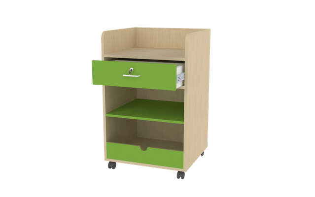 Mobilier - Meuble de rangement scolaire - Meuble d'accueil - Vert