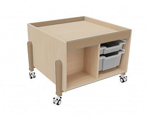 Mobilier - Meuble de rangement scolaire - Meuble table d'activité à roulettes rangement vernis