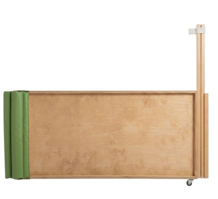 Mobilier - Barrière de séparation & Cloison crèche - Portillon bois droit sur roulette sur mesure avec anti pince doigts- 800/1000 mm x H 750 mm x 21 mm