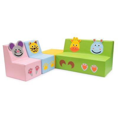 Mobilier - Meuble en mousse et Pouf - Ensemble canapé, fauteuils et table en mousse souris