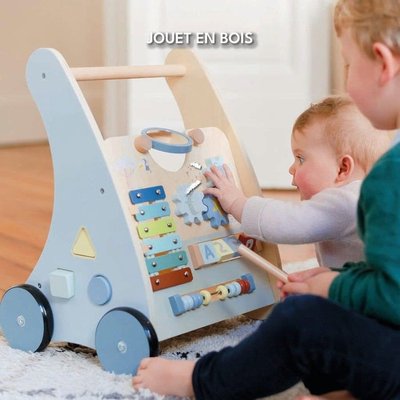 Jeux - Porteurs, Draisiennes, Marcheurs - Chariot de marche en bois loop