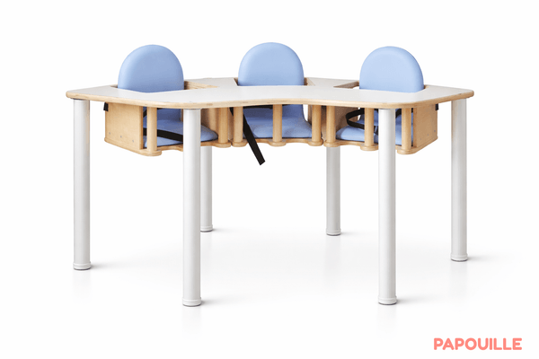 Puériculture - Chaise haute bébé et Siège Repas - Chaise haute en bois 3 places
