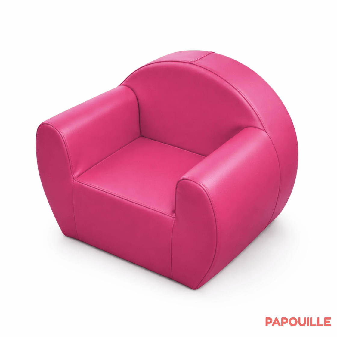 Fauteuil enfant pdg club mousse pvc uni 20 cm fuchsia