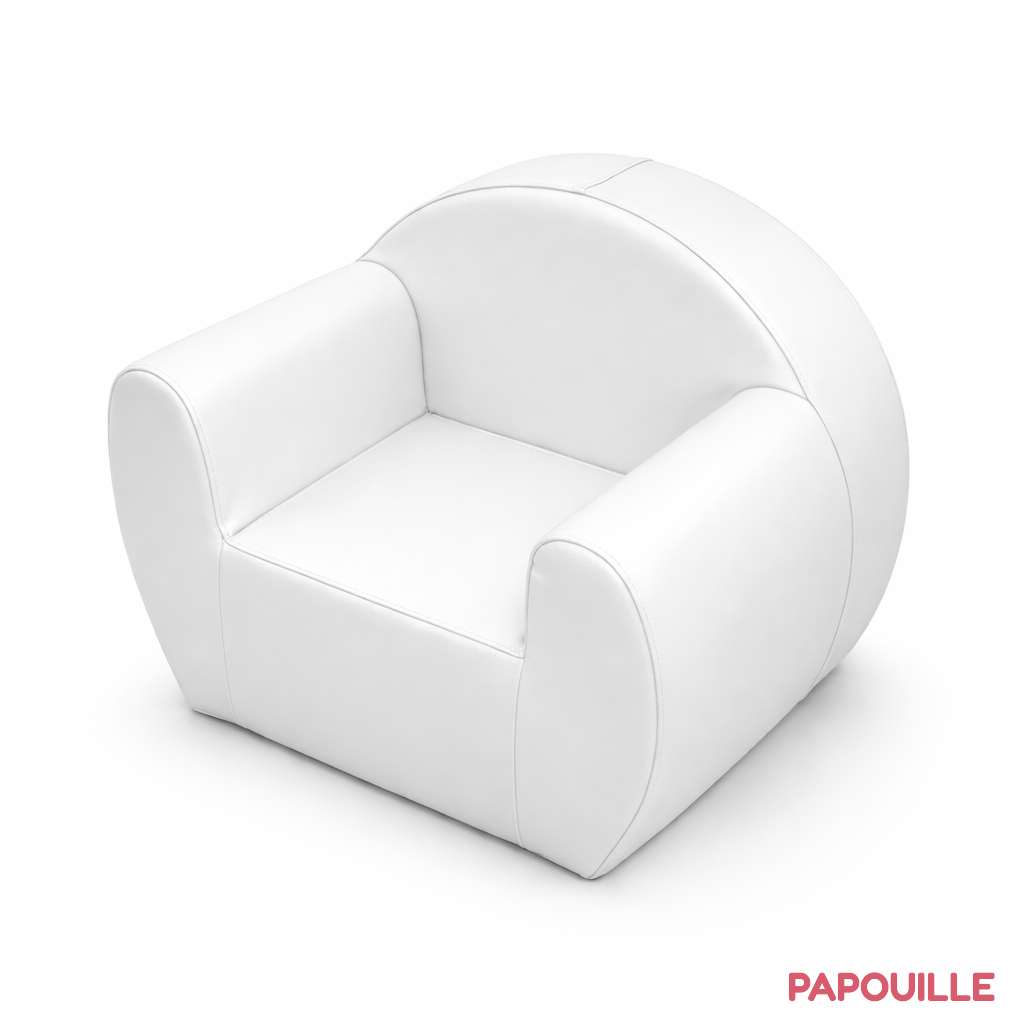 Fauteuil enfant pdg club mousse pvc uni 20 cm blanc