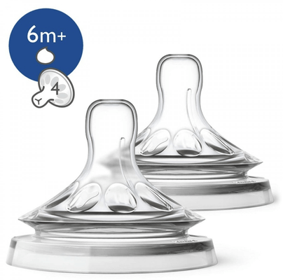 Repas - Tétine et Sucette - Tétine natural 6 mois et plus liquide épais avent