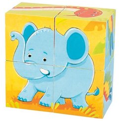 Jeux - Jeux Éducatifs et Puzzle - Puzzle de cubes animaux sauvages