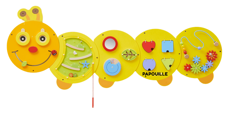 Motricité - Structure et panneaux D'activités - Chenille murale d'activités - 18 mois +
