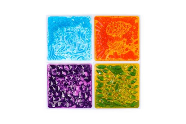 Motricité - Eveil Sensoriels et Tactiles - Lot de 4 dalles sensorielles