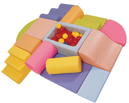 Motricité - Parcours de Motricité Crèche - Kit modules maxi tipas en mousse pvc v2 pastel
