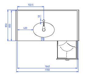 Change - Meuble à Langer crèche - Table à langer 1 vasque avec escalier 170 cm