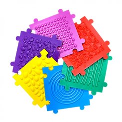 Motricité - Eveil Sensoriels et Tactiles - Puzzle sensoriel - 6 pièces - 30 x 30 cm