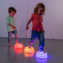 Motricité - Eveil Sensoriels et Tactiles - 6 Plots sensoriels ronds lumineux