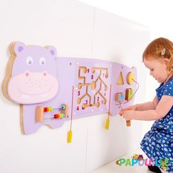 Motricité - Structure et panneaux D'activités - Tableau de motricité mural hippopotame