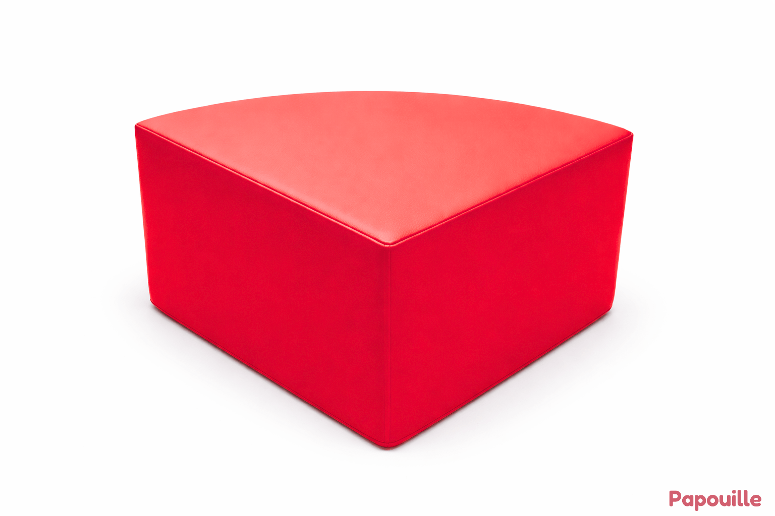 Pouf 1/4 rond en mousse pvc h.25 cm rouge