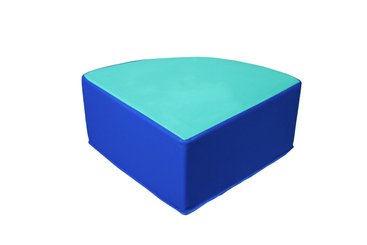 Mobilier - Meuble en mousse et Pouf - Pouf 1/4 rond en mousse pvc h.25 cm malouine - bleu