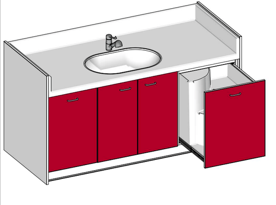 Change - Meuble à Langer crèche - Table à langer 1 cuve avec escalier - 190 cm