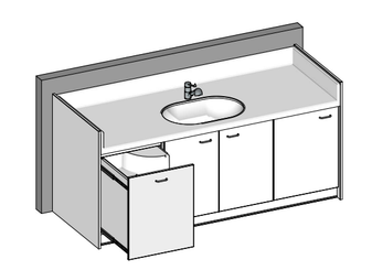 Change - Meuble à Langer crèche - Table à langer 1 cuve 2 plans de change - 220 cm