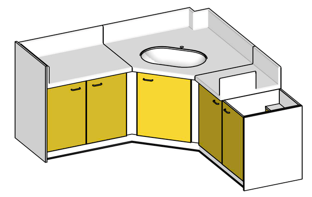 Change - Meuble à Langer crèche - Meuble à langer avec une cuve et un escalier - 200/230x710 cm