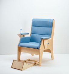 Puériculture - Fauteuils, coussins et accessoires d'allaitement - Fauteuil d'allaitement avec repose pied - bleu