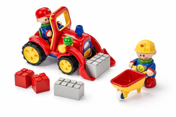 Jouets - Garages, Voitures et Circuits pour Enfant - Voiture de construction avec figurines