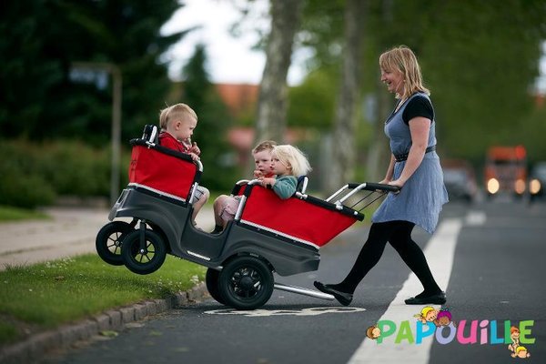 Puériculture - Poussette - Poussette chariot quadruple kiddy bus tortue 4 places