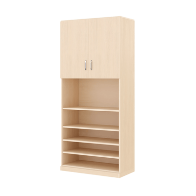 Mobilier - Meuble de rangement scolaire - Armoire de rangement 2 portes - Moka