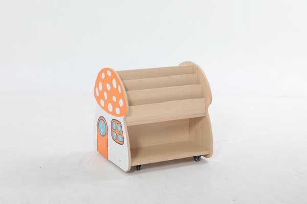 Mobilier - Meuble de rangement scolaire - Bibliothèque crèche champignon