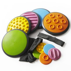 Motricité - Eveil Sensoriels et Tactiles - 10 disques tactiles pour parcours équilibre de motricité