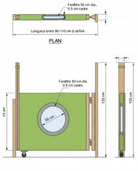 Mobilier - Barrière de séparation & Cloison crèche - Portillon de séparation avec fenêtre en bois collectivité - sur mesure