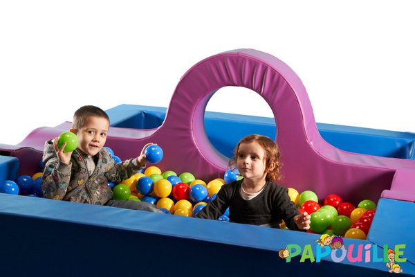 Motricité - Piscine à balles - Piscine à balles avec extension et anneau gym - PVC rayé