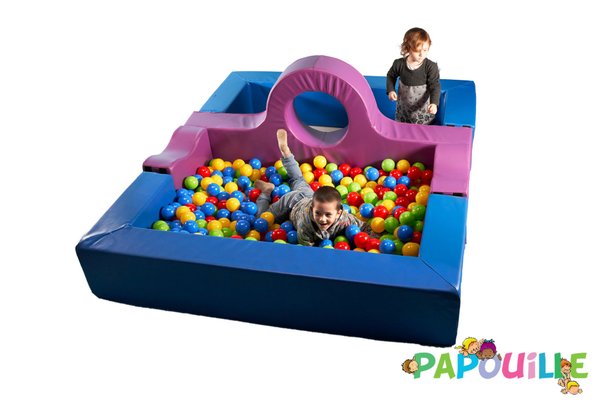 Motricité - Piscine à balles - Piscine à balles avec extension et anneau gym - PVC rayé