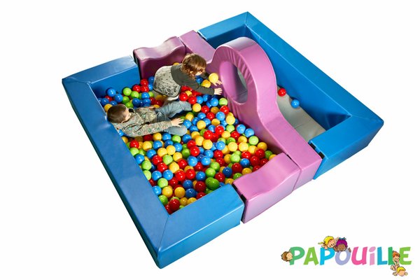 Motricité - Piscine à balles - Piscine à balles avec extension et anneau gym - PVC rayé