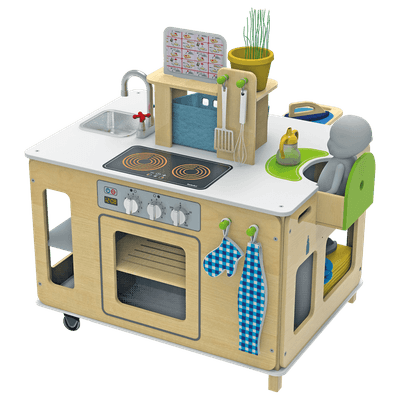 Mobilier - Mobilier de jeux d'imitation - Cuisine ilot en bois multi activités