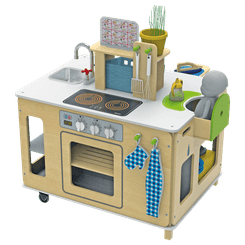 Mobilier - Mobilier de jeux d'imitation - Cuisine ilot en bois multi activités