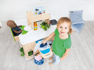 Mobilier - Mobilier de jeux d'imitation - Cuisine ilot en bois multi activités